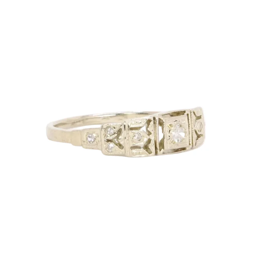 Bague en or blanc et diamants - Image 5