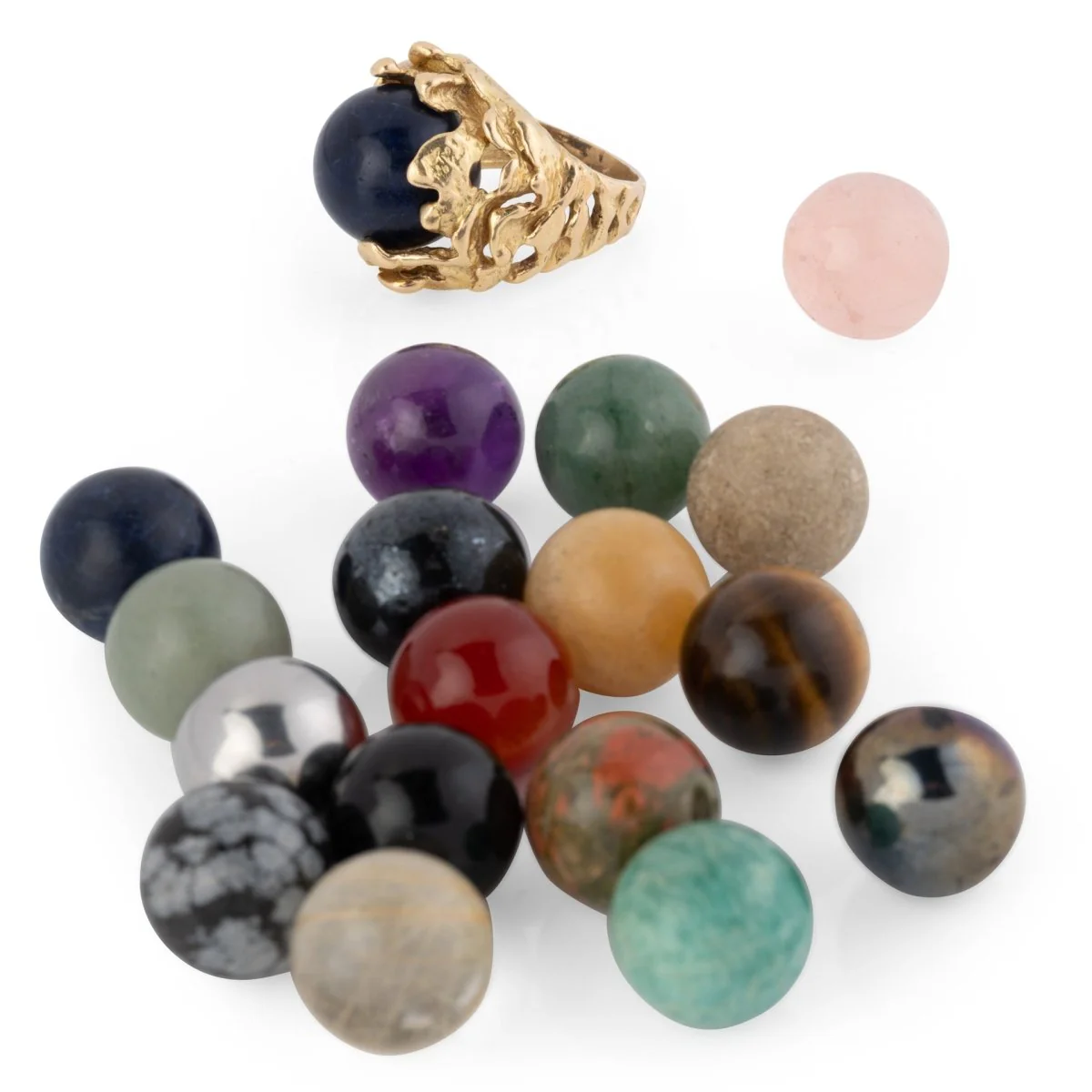 Bague GILBERT ALBERT en or jaune et perles - Image 2