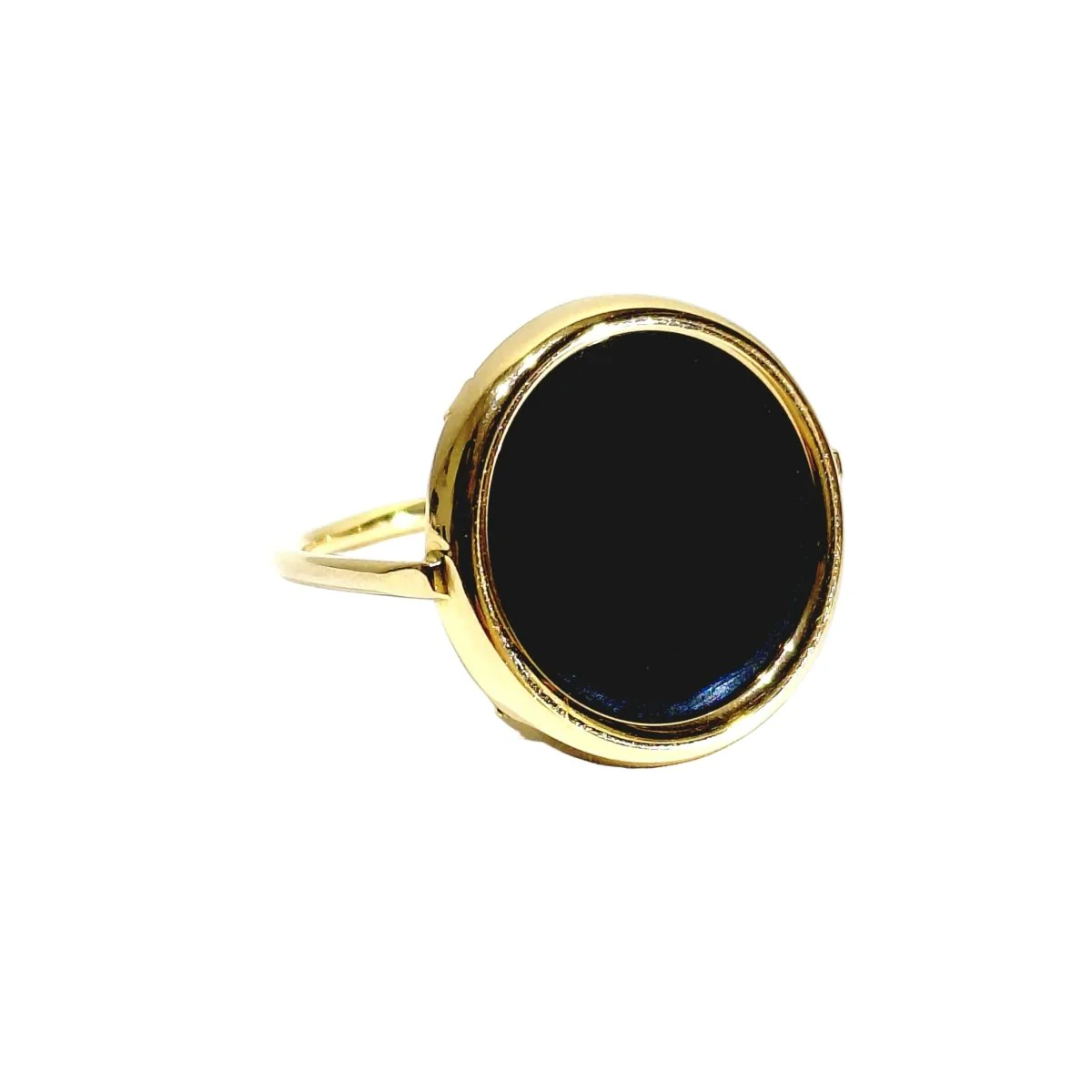 Bague GINETTE NY en or rose et onyx - Image 5