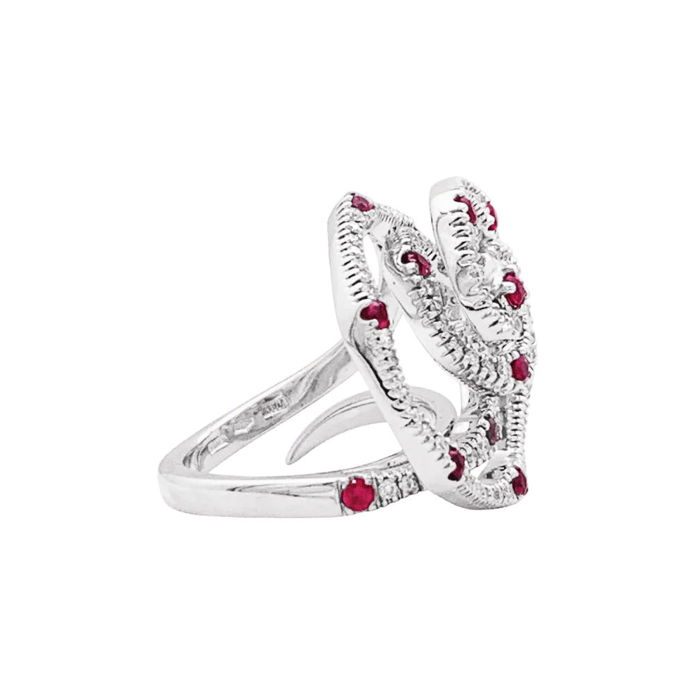 Bague GIOVANNI FERRARIS en or blanc, rubis et diamants - Image 5