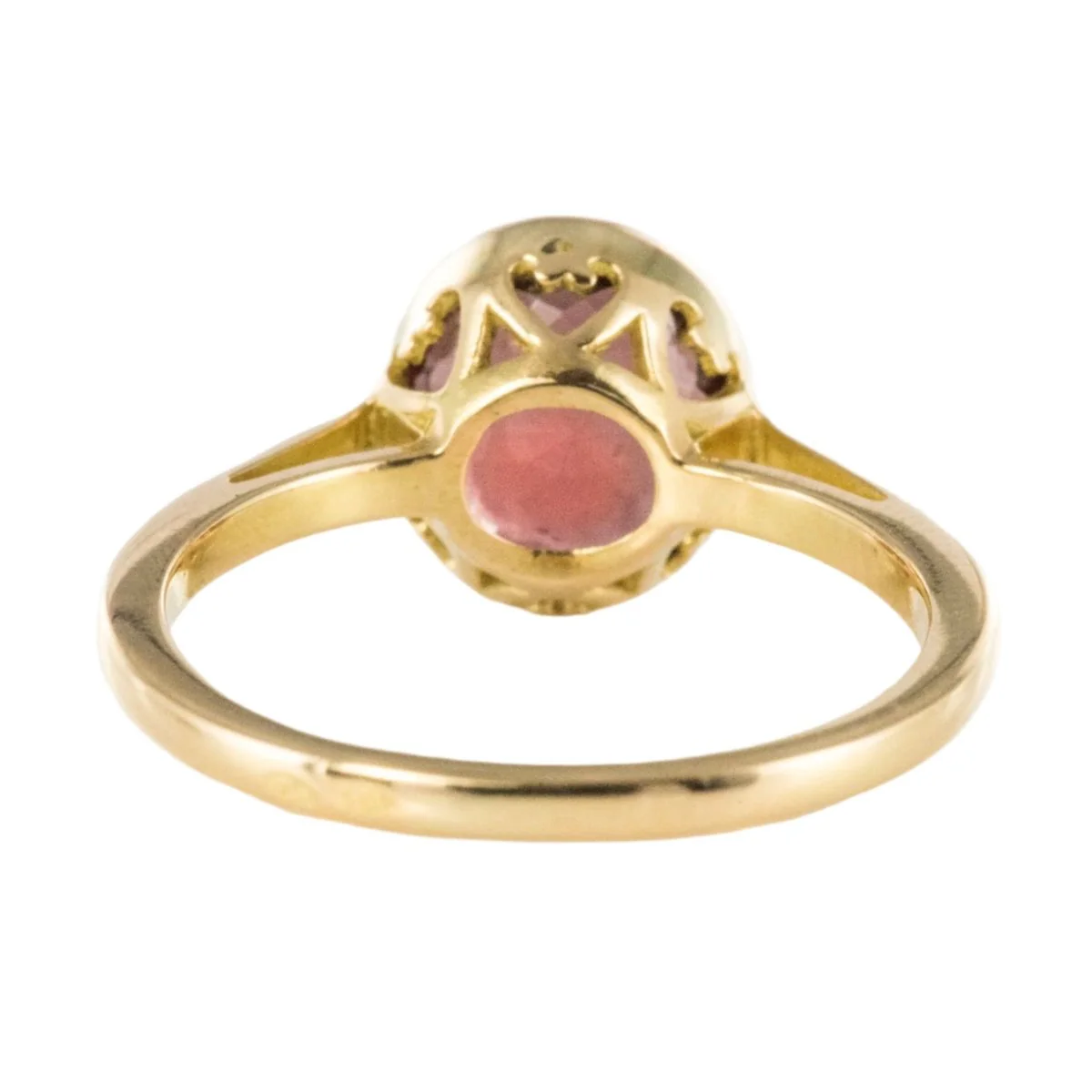 Bague Solitaire en or jaune, grenat et rhodolite - Image 4