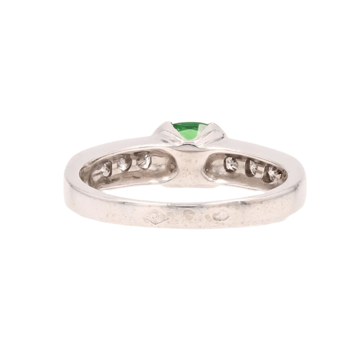 Bague Solitaire en or blanc, grenat et diamants - Image 4
