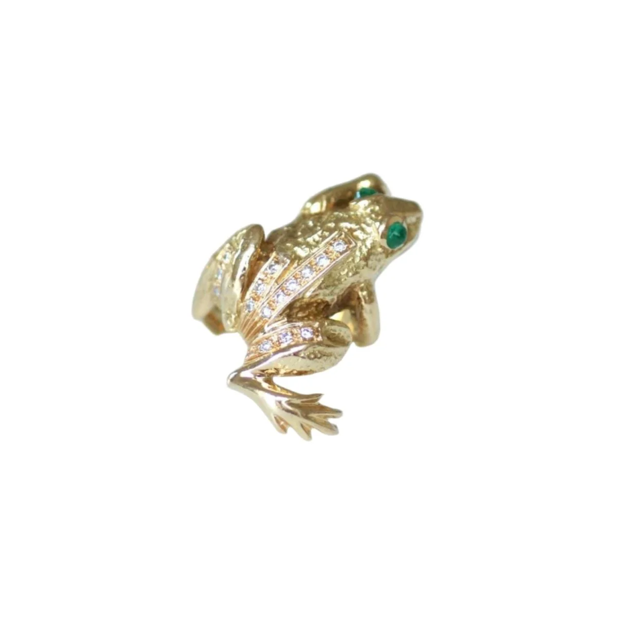 Bague en or jaune, émeraude, et diamants - Image 4