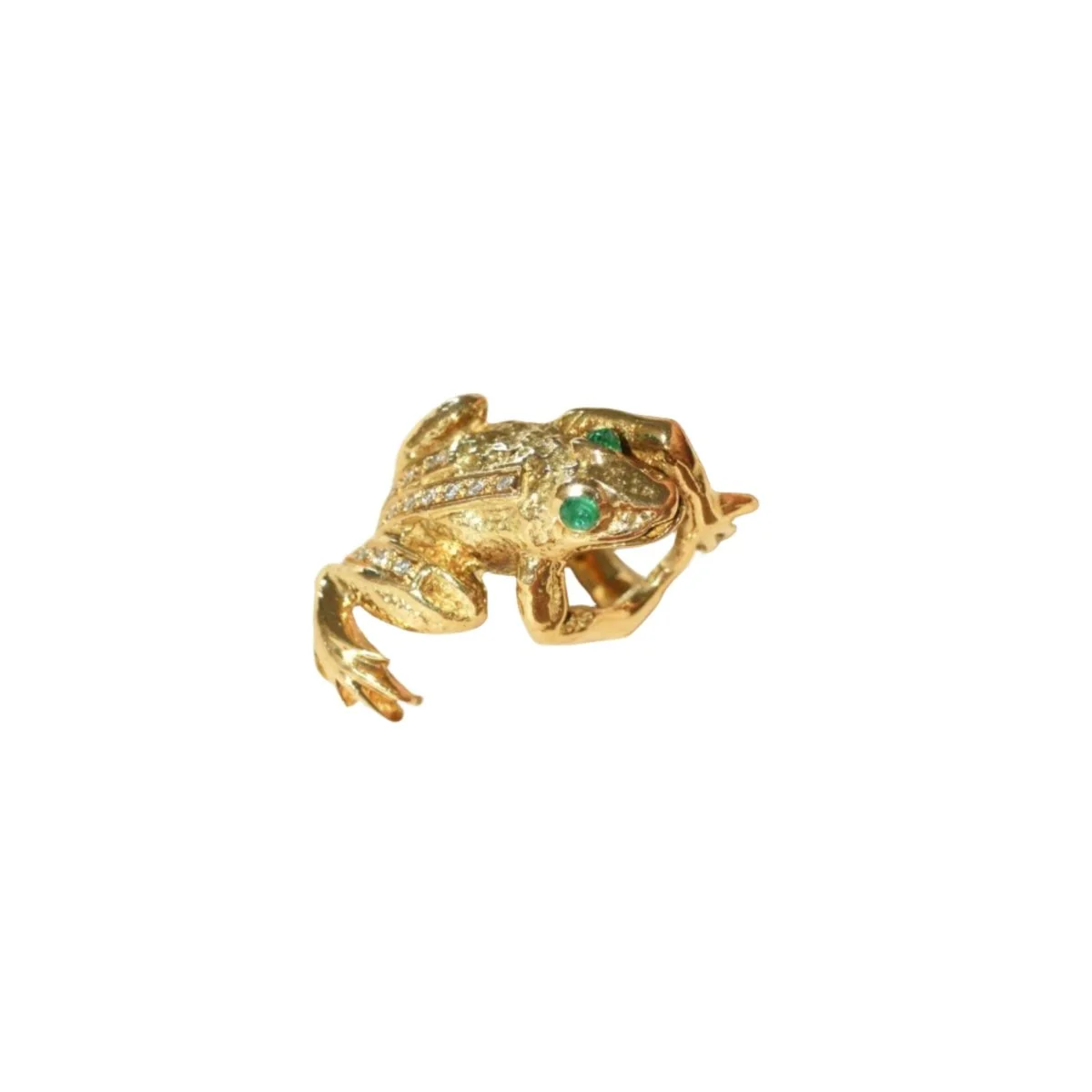 Bague en or jaune, émeraude, et diamants - Image 5