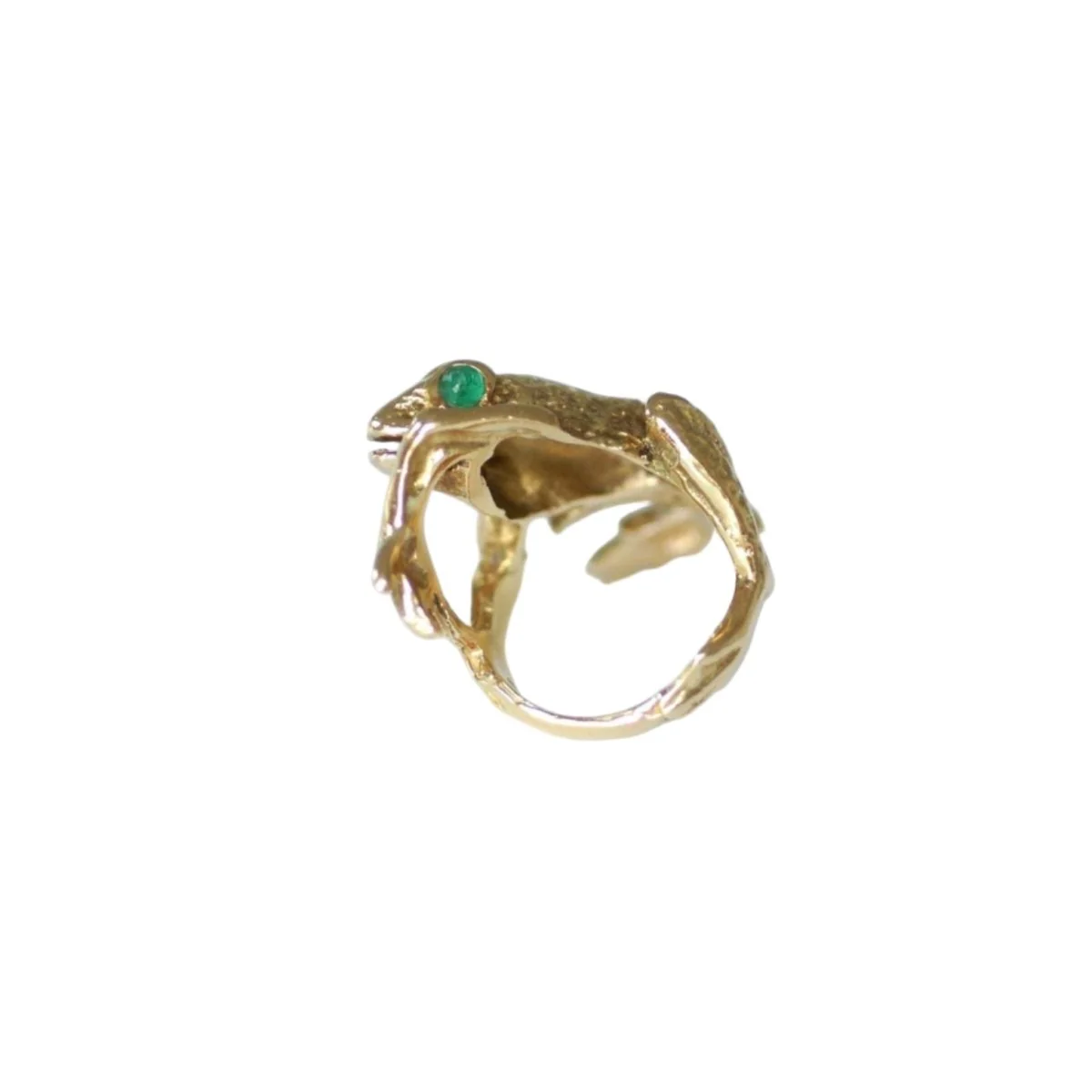 Bague en or jaune, émeraude, et diamants - Image 6