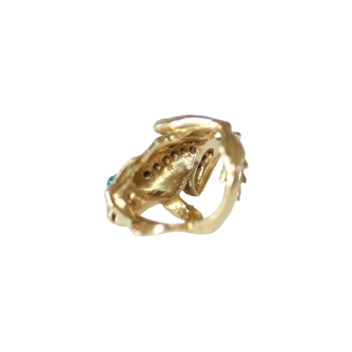Bague en or jaune, émeraude, et diamants - Image 7