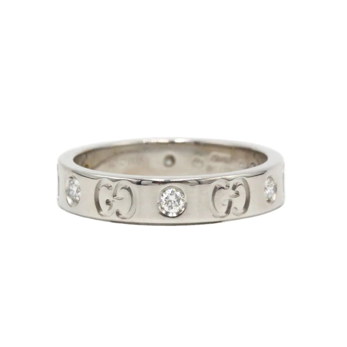 Bague GUCCI "Icon" en or blanc et diamants - Image 3