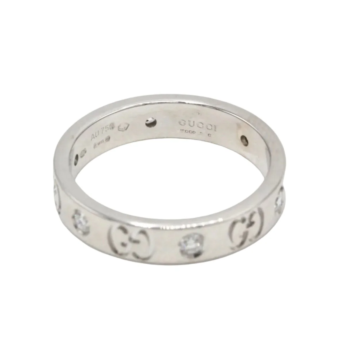 Bague GUCCI "Icon" en or blanc et diamants - Image 4