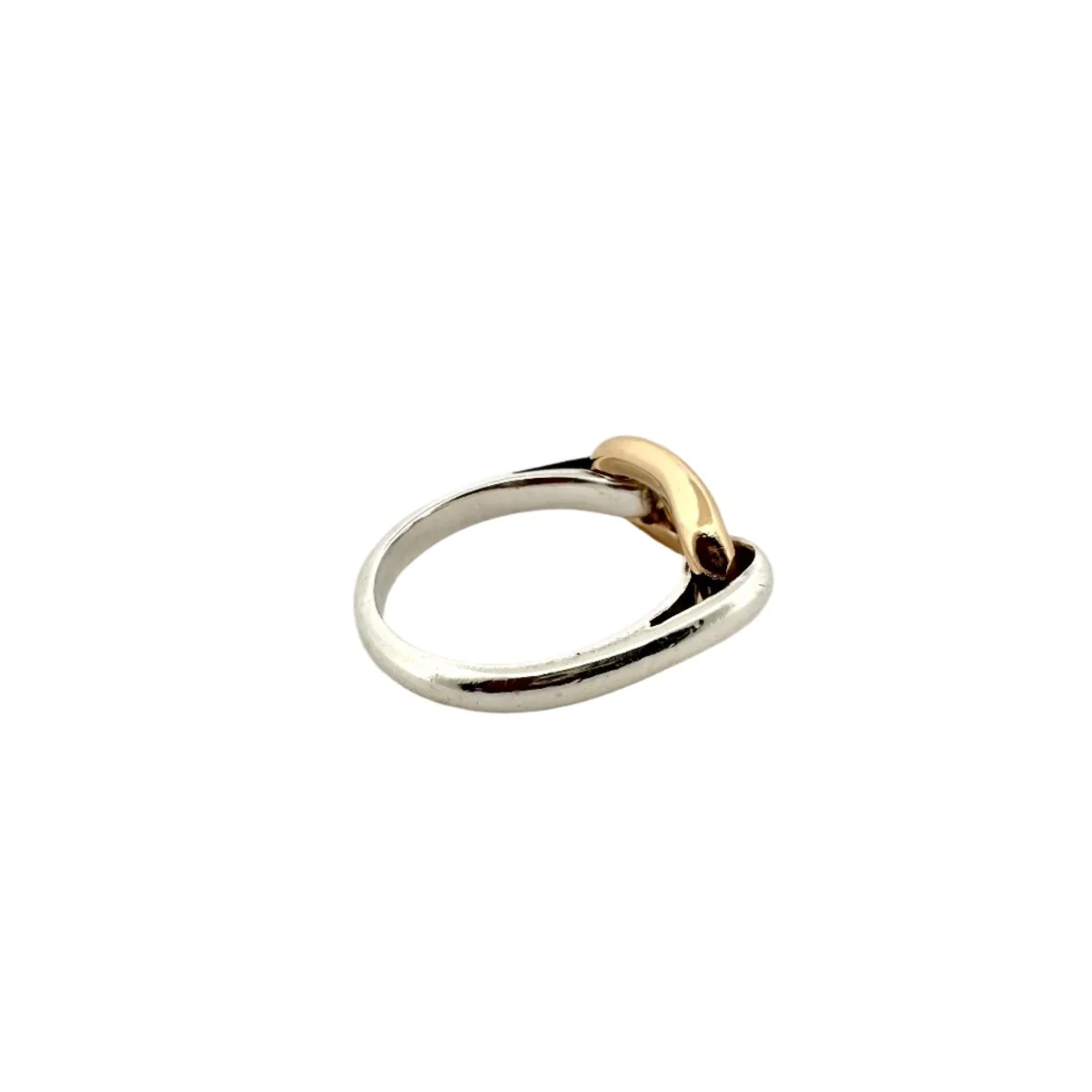 Bague HERMÈS "Chaîne d'ancre" en or jaune et argent - Image 4