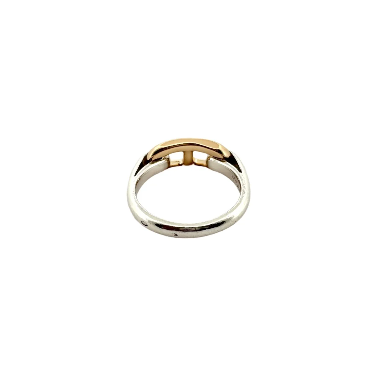 Bague HERMÈS "Chaîne d'ancre" en or jaune et argent - Image 5