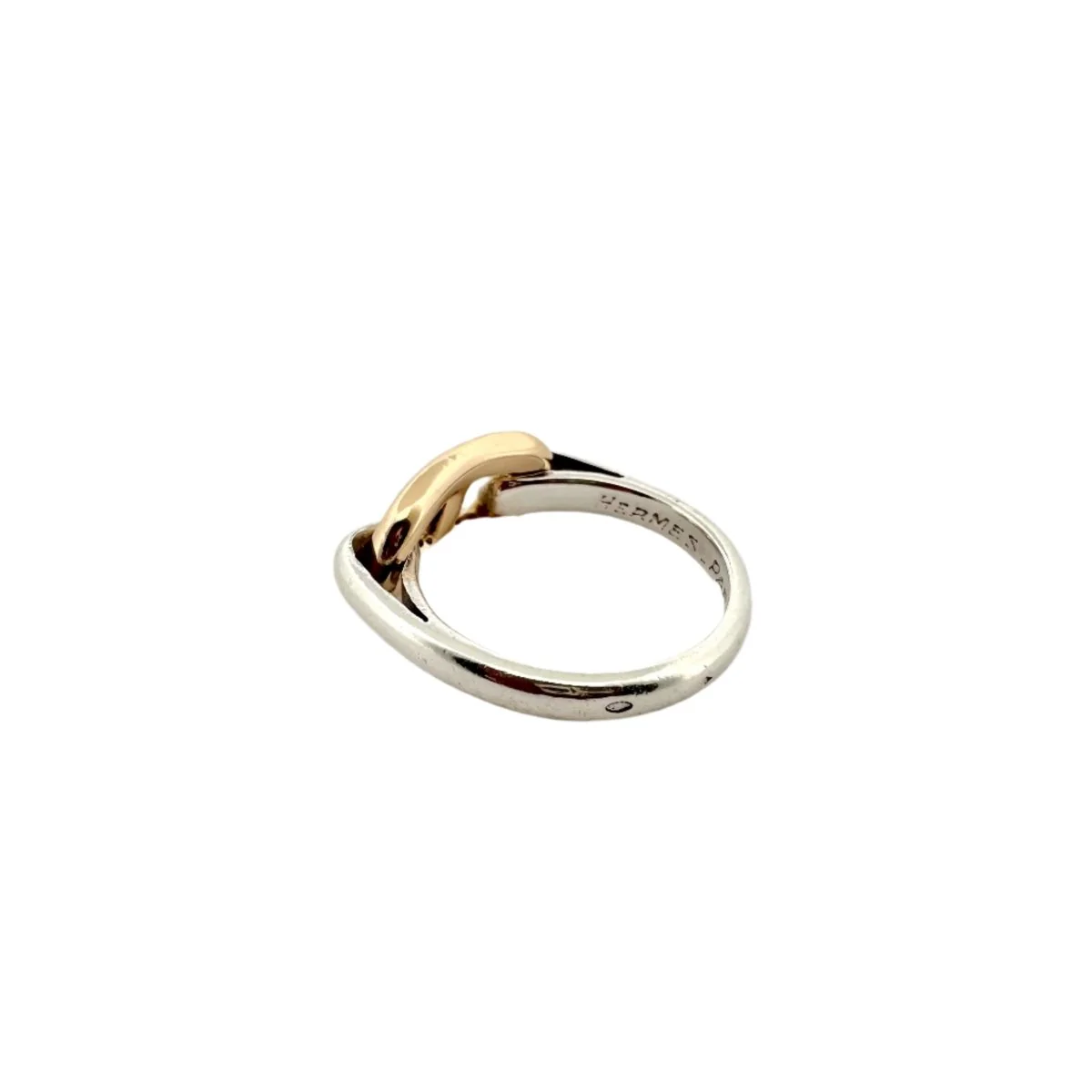 Bague HERMÈS "Chaîne d'ancre" en or jaune et argent - Image 6