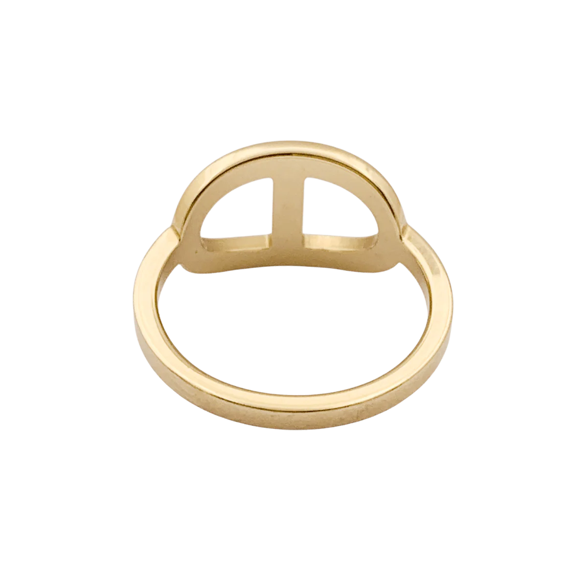 Bague HERMÈS "Chaîne d'ancre contour" en or rose et diamants - Image 4