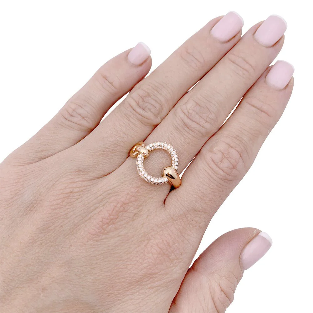 Bague HÈRMES "Filet d'or" en or rose et diamants - Image 2