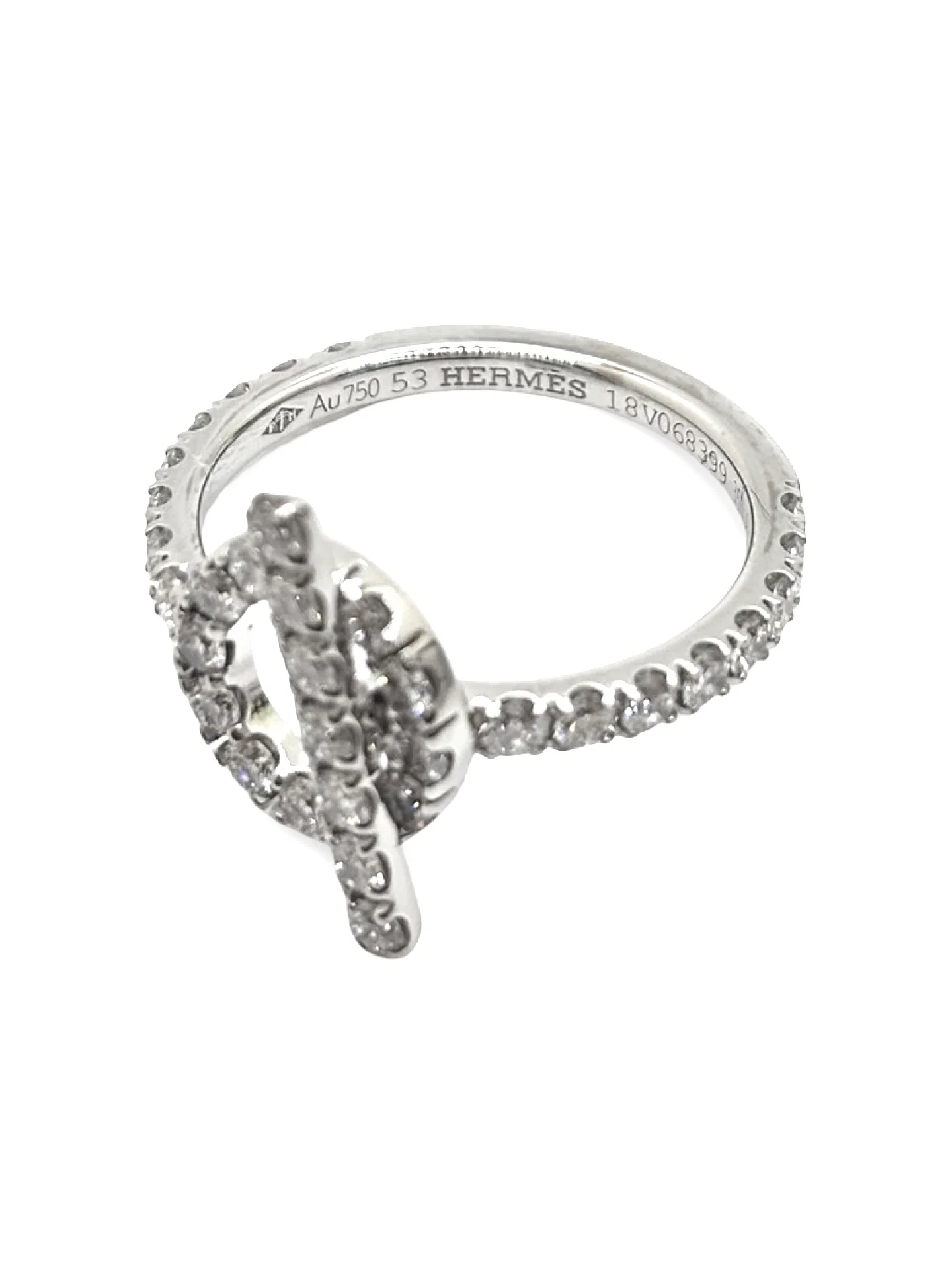 Bague Pavée HERMÈS "Finesse" en or blanc et diamants - Image 3
