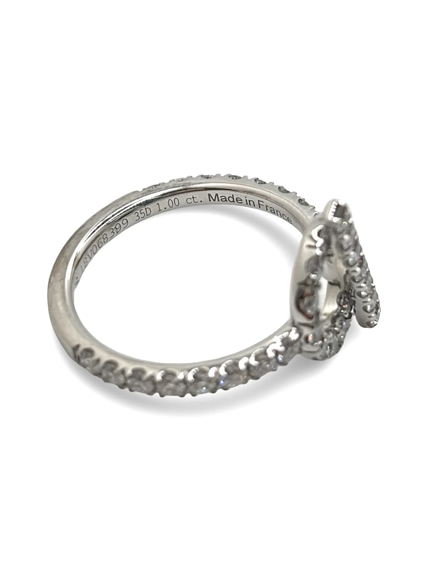 Bague Pavée HERMÈS "Finesse" en or blanc et diamants - Image 6