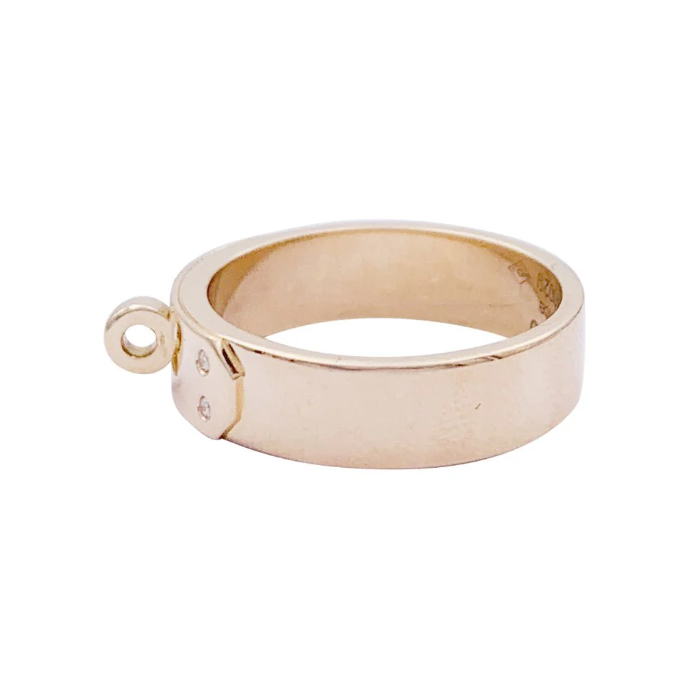 Bague Hermès, "Kelly", or rose, diamants. - Image 4