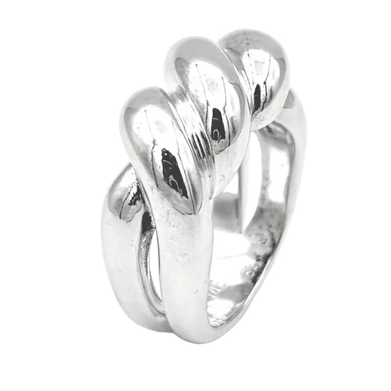 Bague Jonc HERMÈS "Torsades" en argent - Image 4