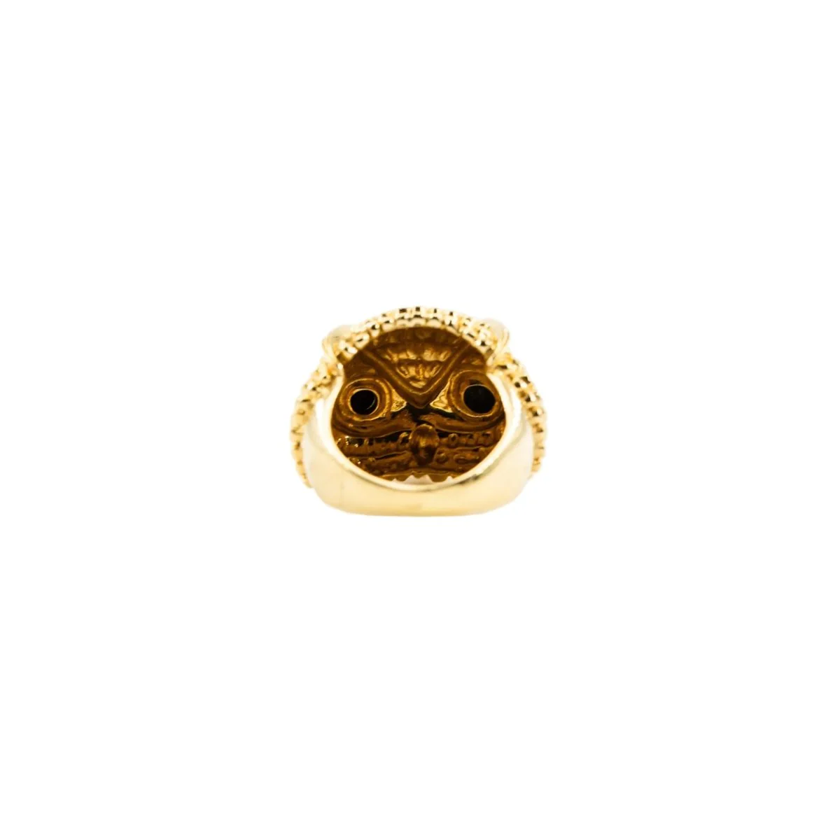 Bague Dôme YVONNE LÉON Hibou en or jaune, onyx et diamants - Image 4