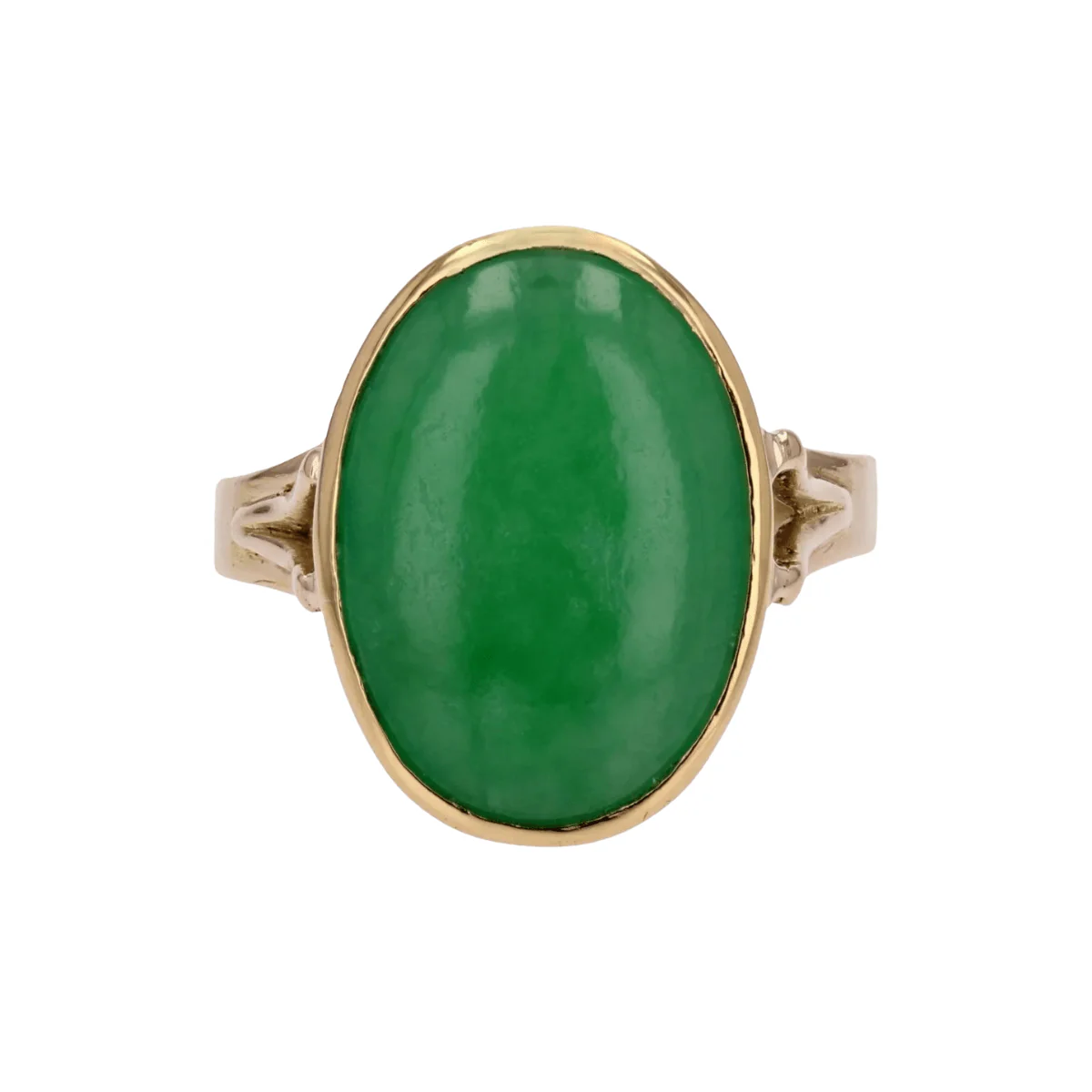 Bague Cocktail en or jaune et jade