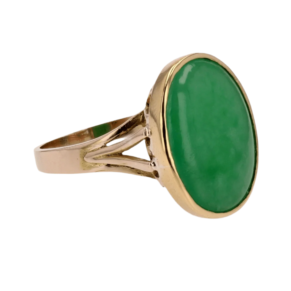 Bague Cocktail en or jaune et jade - Image 3