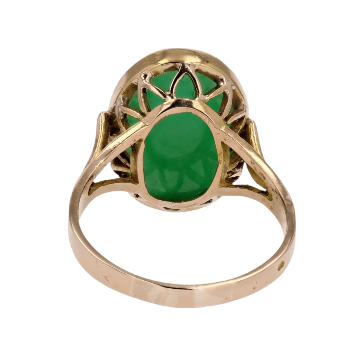 Bague Cocktail en or jaune et jade - Image 4
