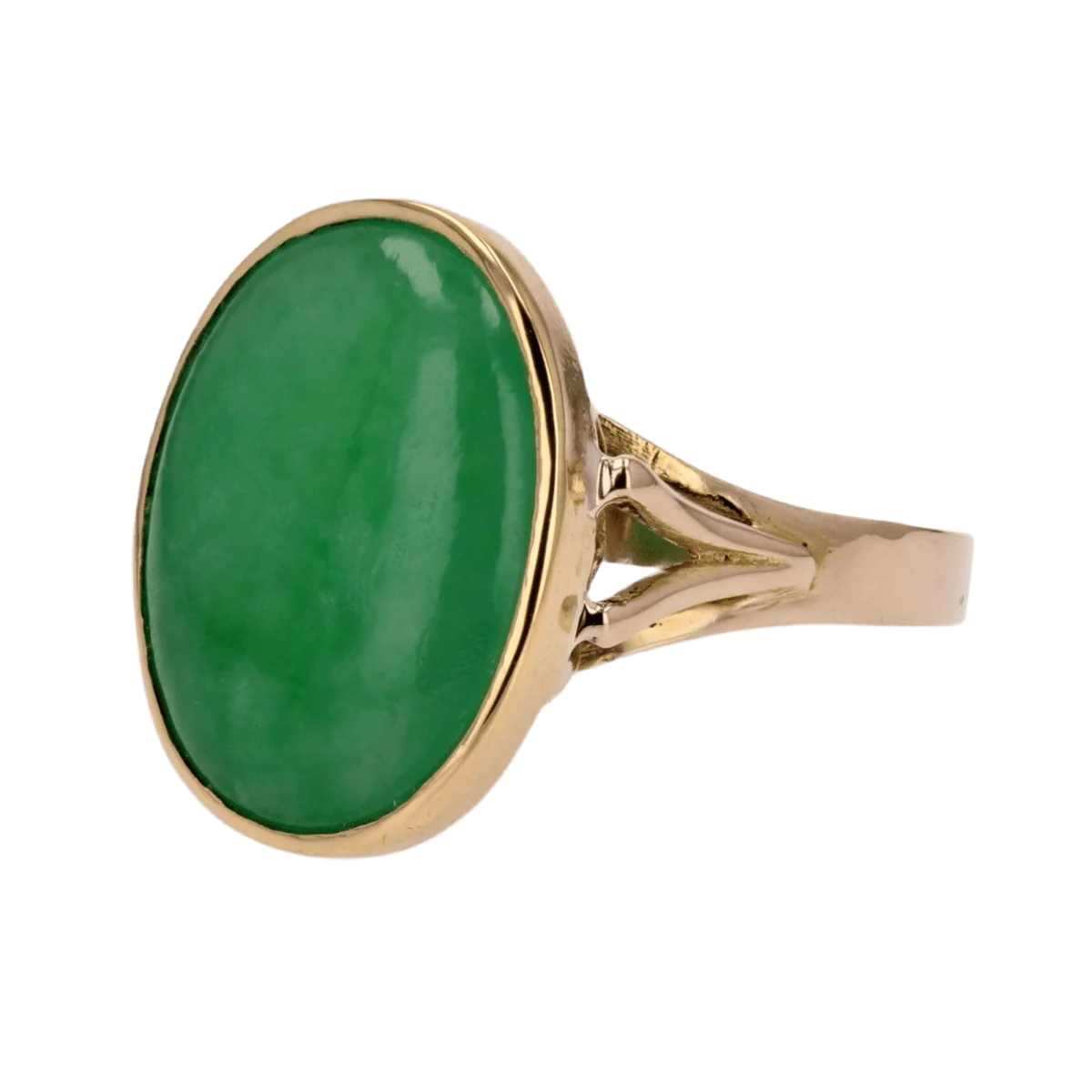 Bague Cocktail en or jaune et jade - Image 5