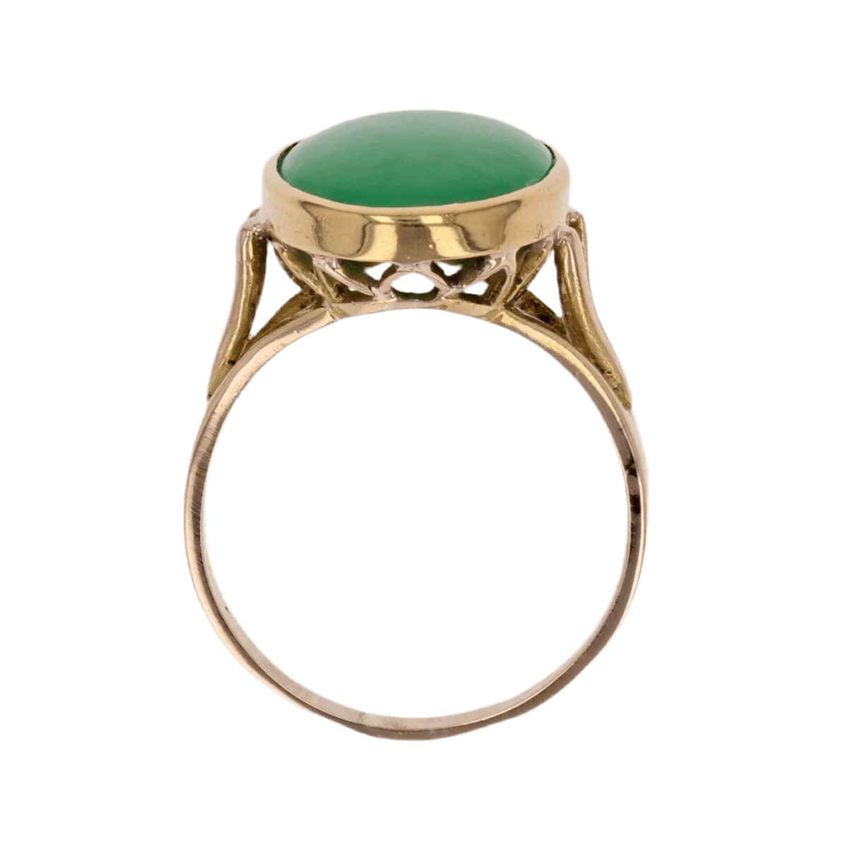 Bague Cocktail en or jaune et jade - Image 6