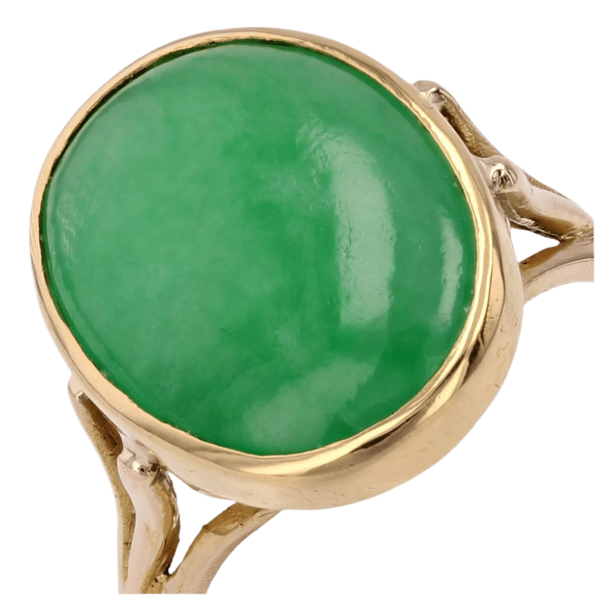Bague Cocktail en or jaune et jade - Image 7