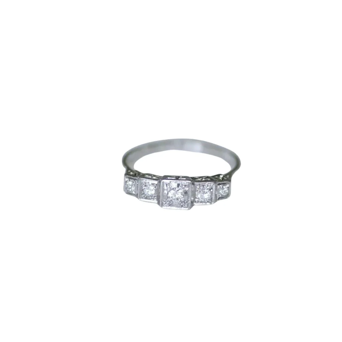 Bague Jarretière Art Déco Diamants