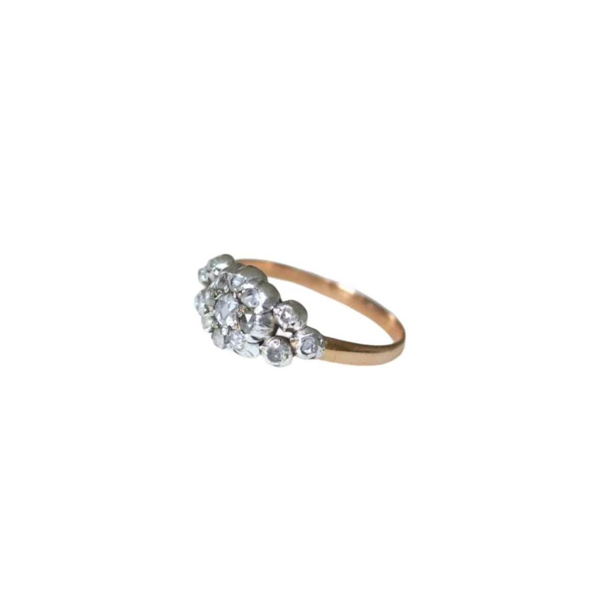 Bague Jarretière en or rose, argent et diamants - Image 3