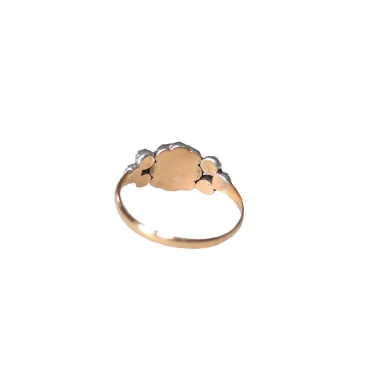 Bague Jarretière en or rose, argent et diamants - Image 4