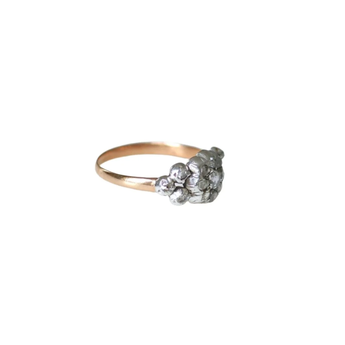 Bague Jarretière en or rose, argent et diamants - Image 5