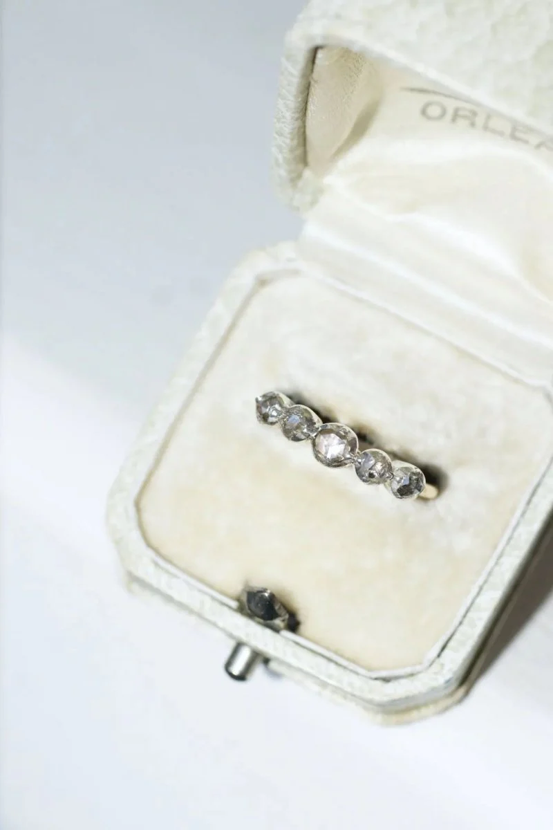 Bague jarretière ancienne diamants - Image 10
