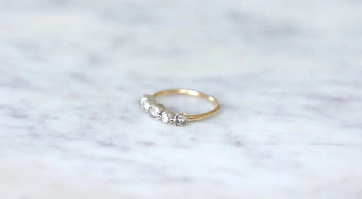 Bague jarretière ancienne diamants - Image 4