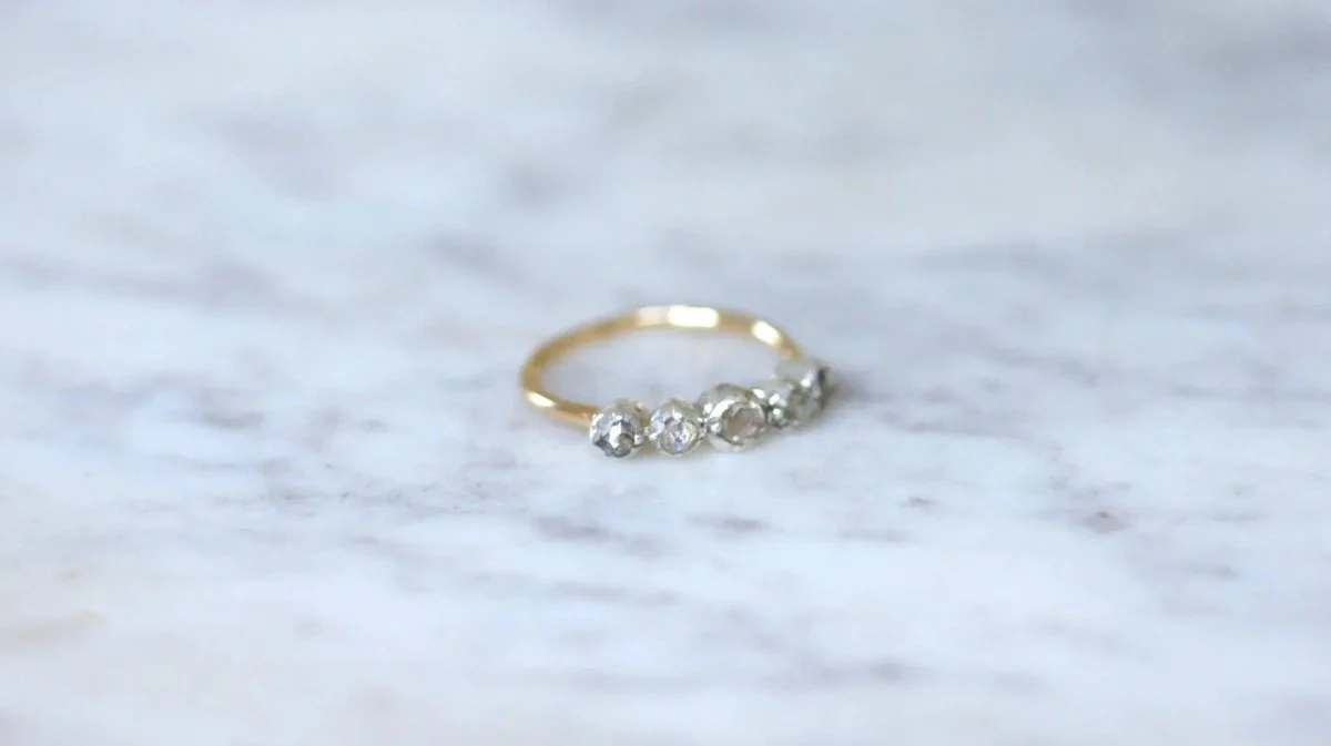Bague jarretière ancienne diamants - Image 6