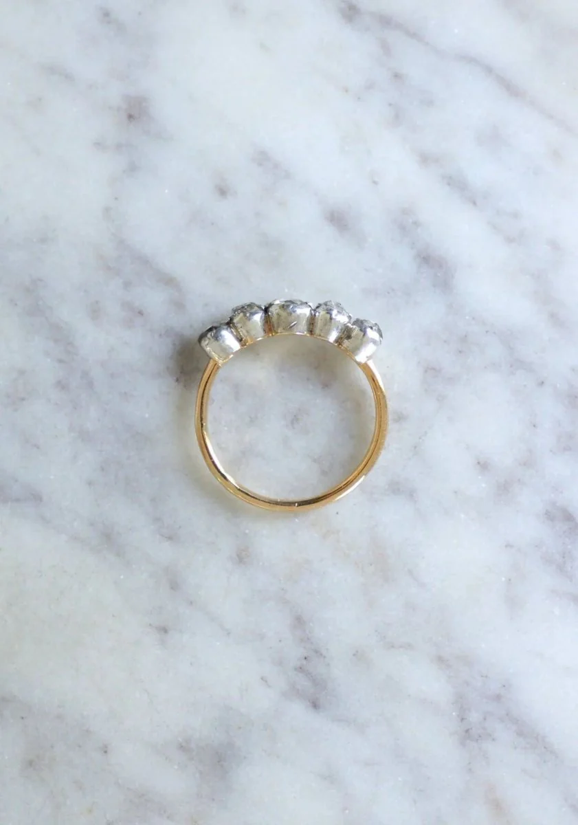 Bague jarretière ancienne diamants - Image 9