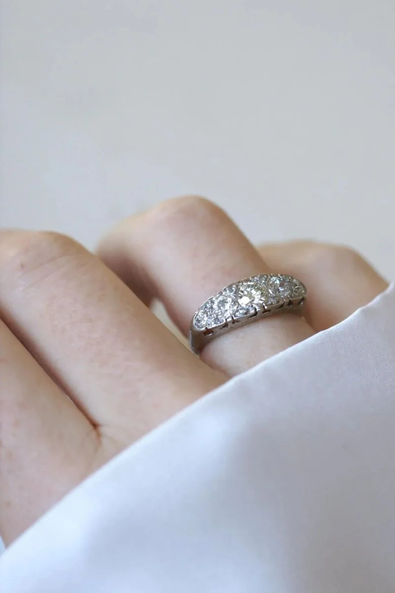 Bague Jarretière Art Deco Diamants 1,05 Cts - Image 2