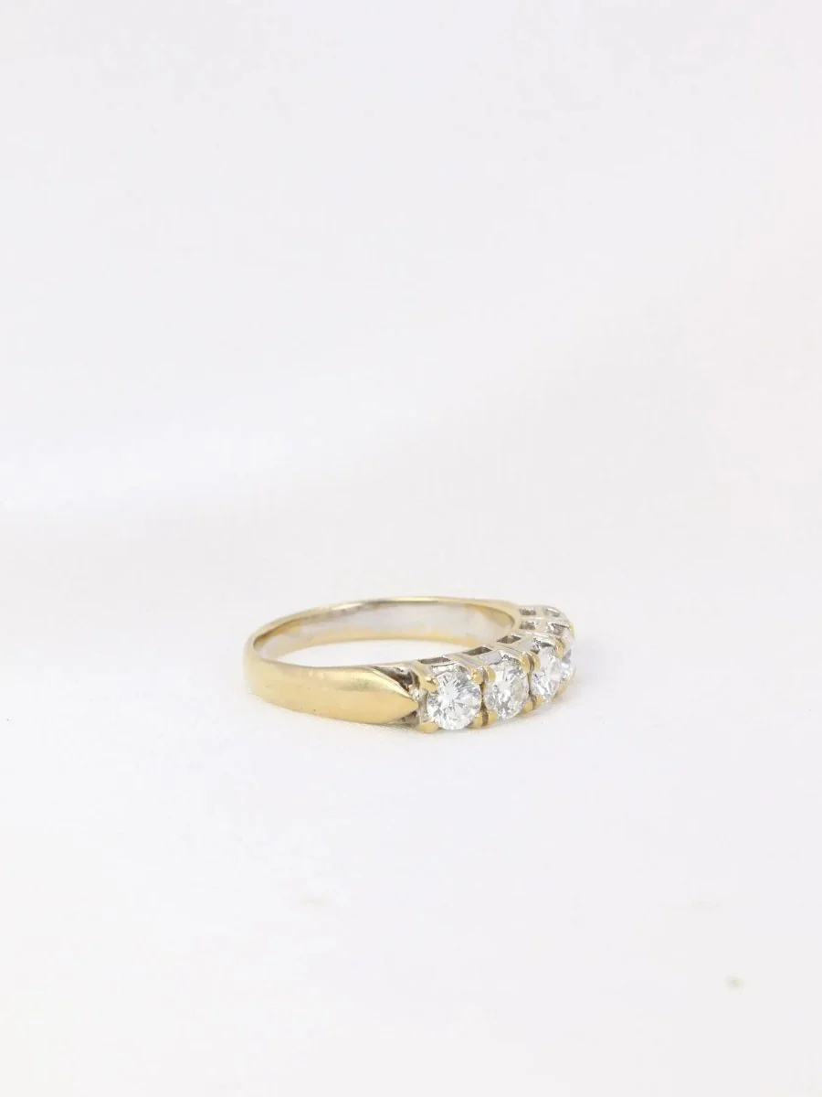 Bague jarretière en or blanc et diamants 0,75 ct - Image 7