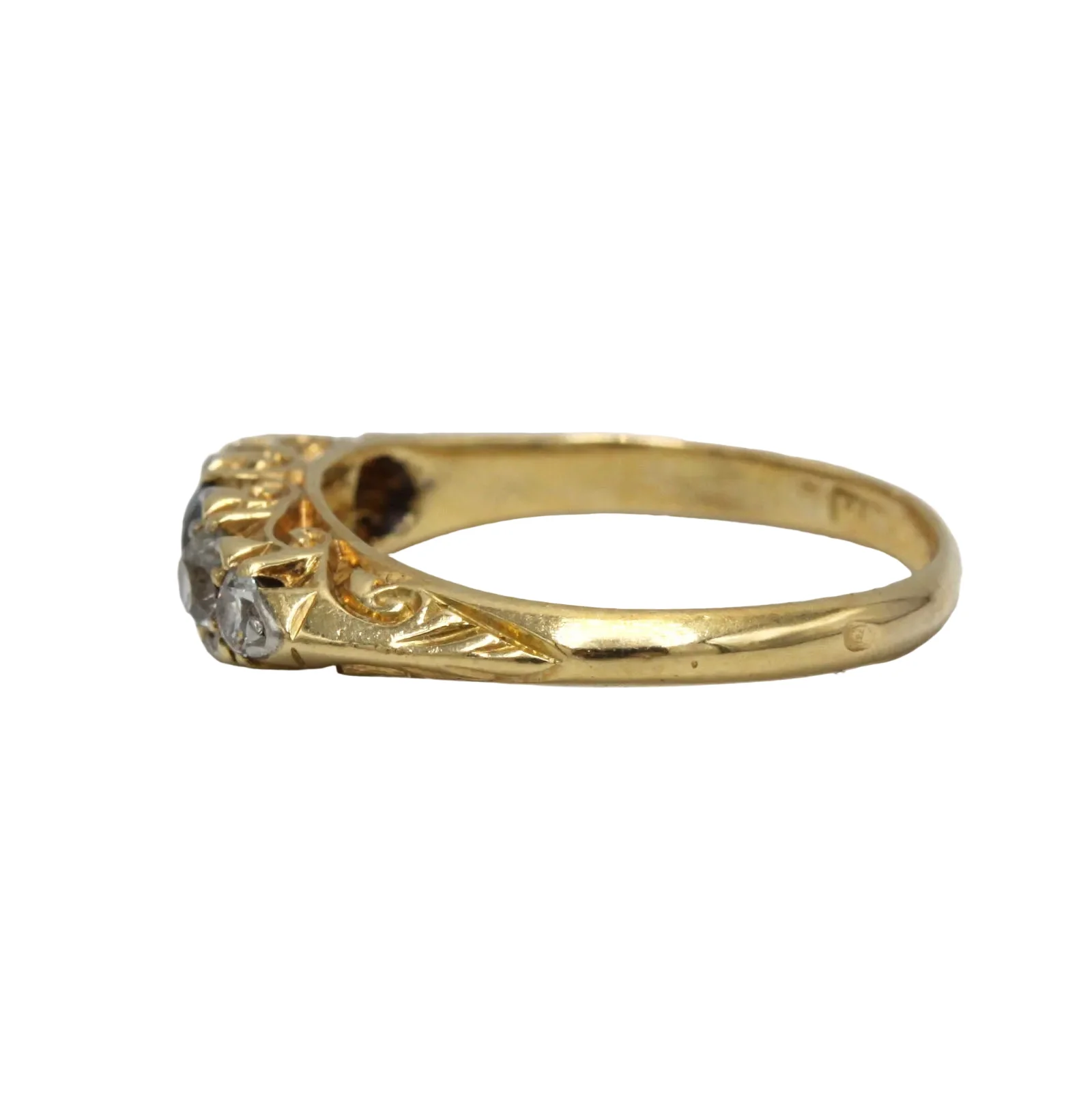 Bague Jarretière en or jaune, saphir, et diamants - Image 3