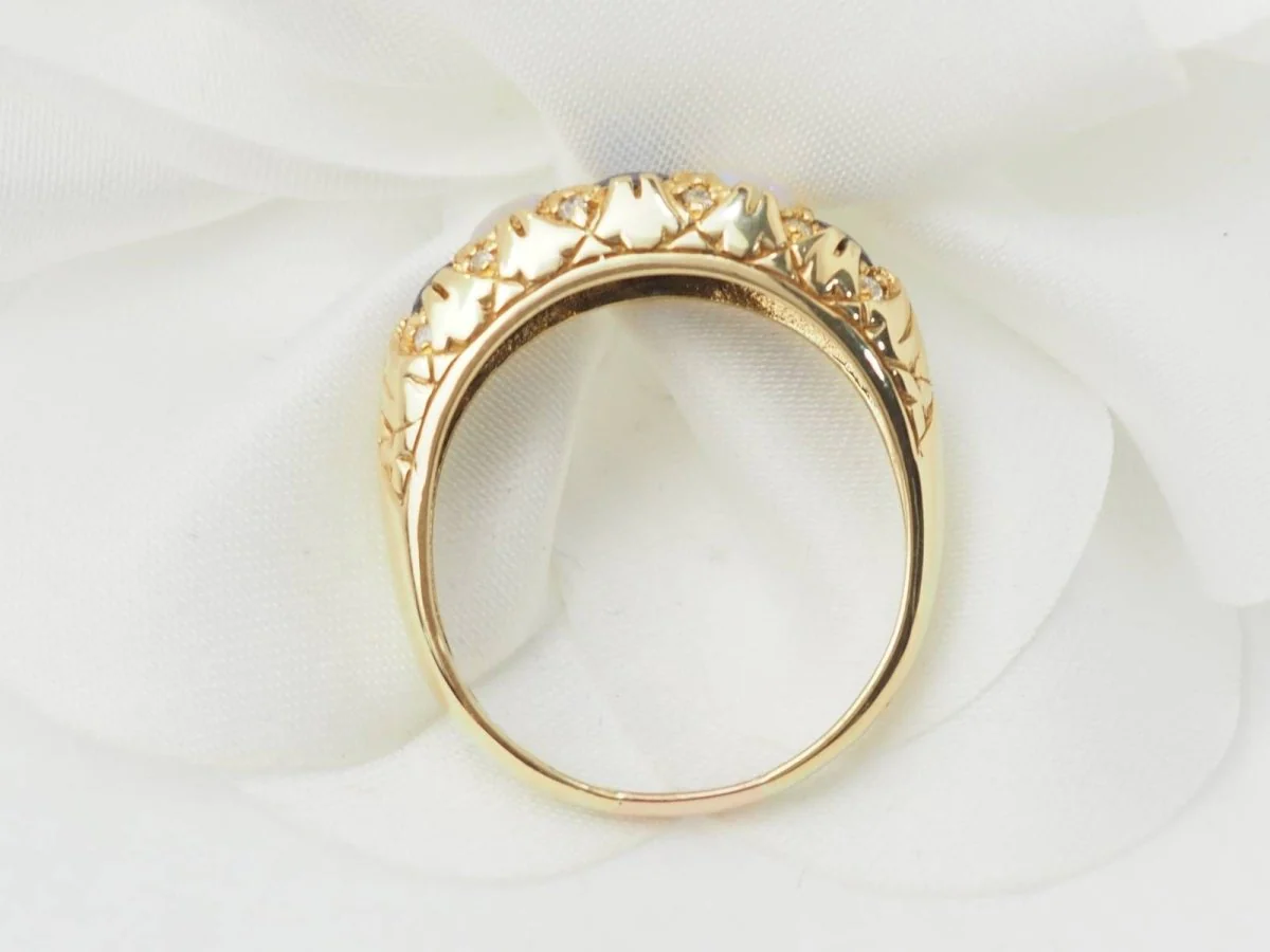 Bague jarretière en or jaune, saphirs et pierres de lune - Image 7