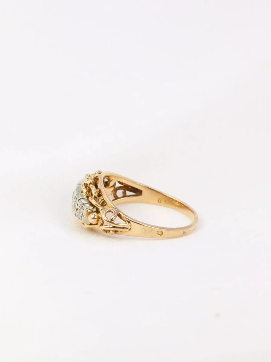 Bague jarretière vintage en or et diamants - Image 4