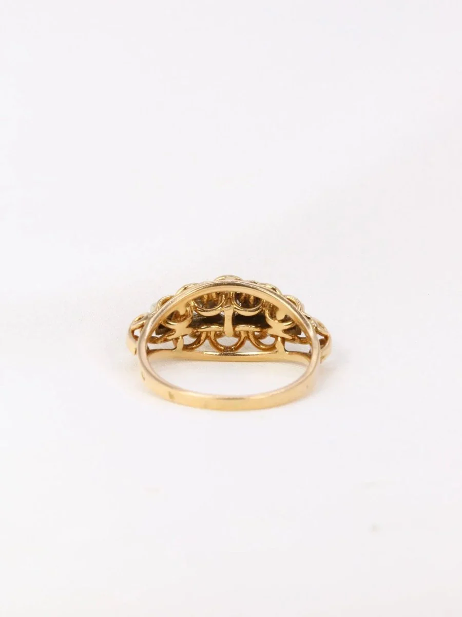 Bague jarretière vintage en or et diamants - Image 5