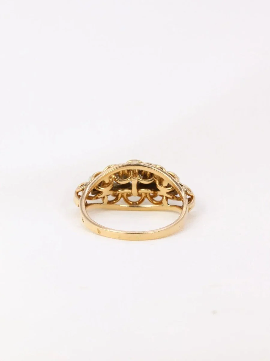 Bague jarretière vintage en or et diamants - Image 6