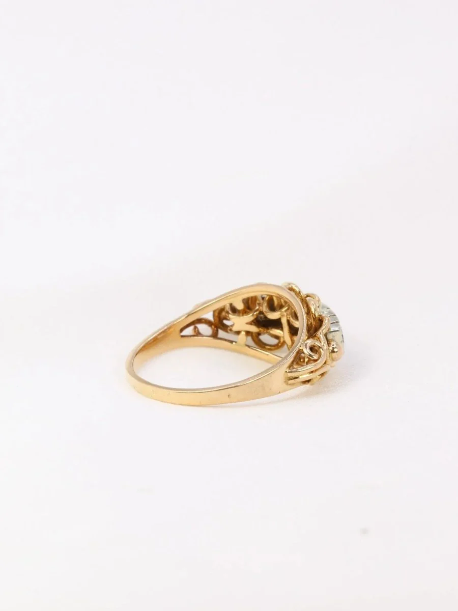 Bague jarretière vintage en or et diamants - Image 7