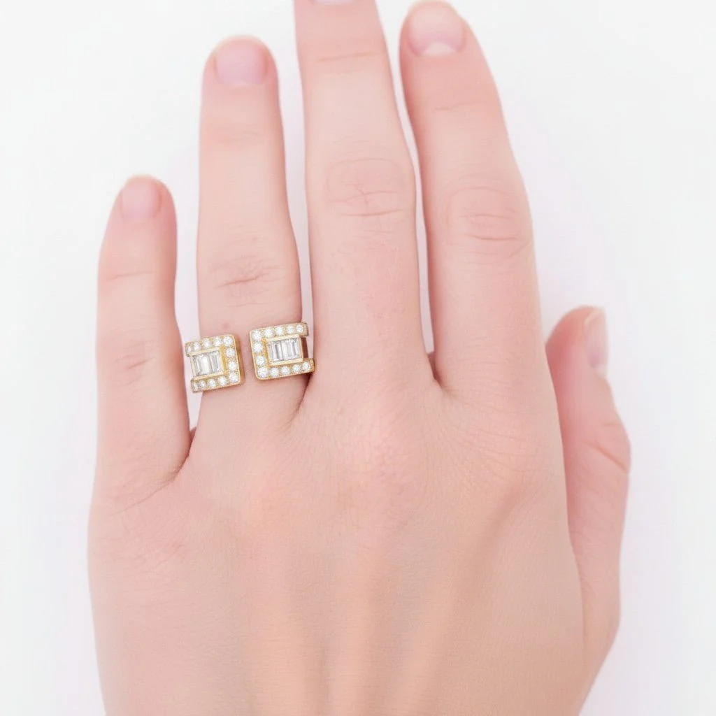 Bague JEAN VENDÔME en or jaune et diamants - Image 2