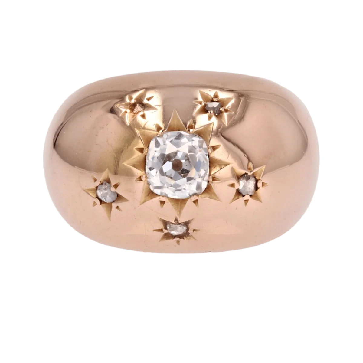 Bague Jonc en or rose et diamants