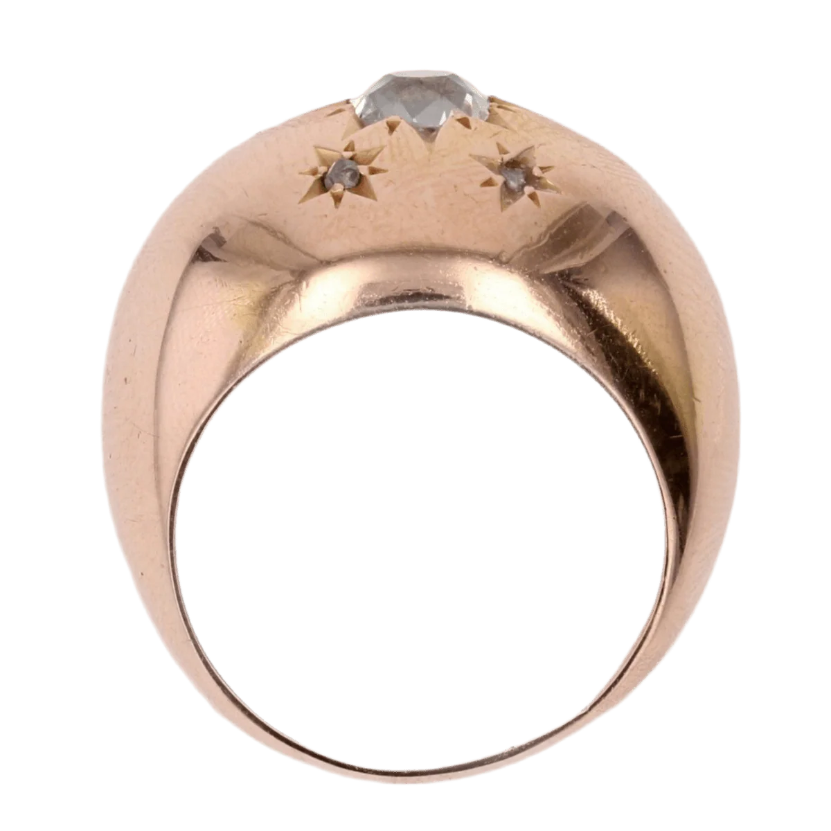 Bague Jonc en or rose et diamants - Image 6
