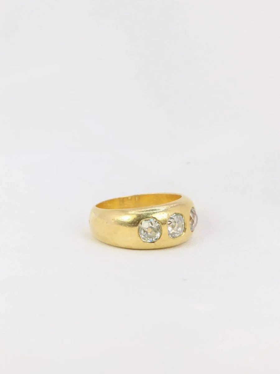 Bague jonc or diamants taille ancienne - Image 7