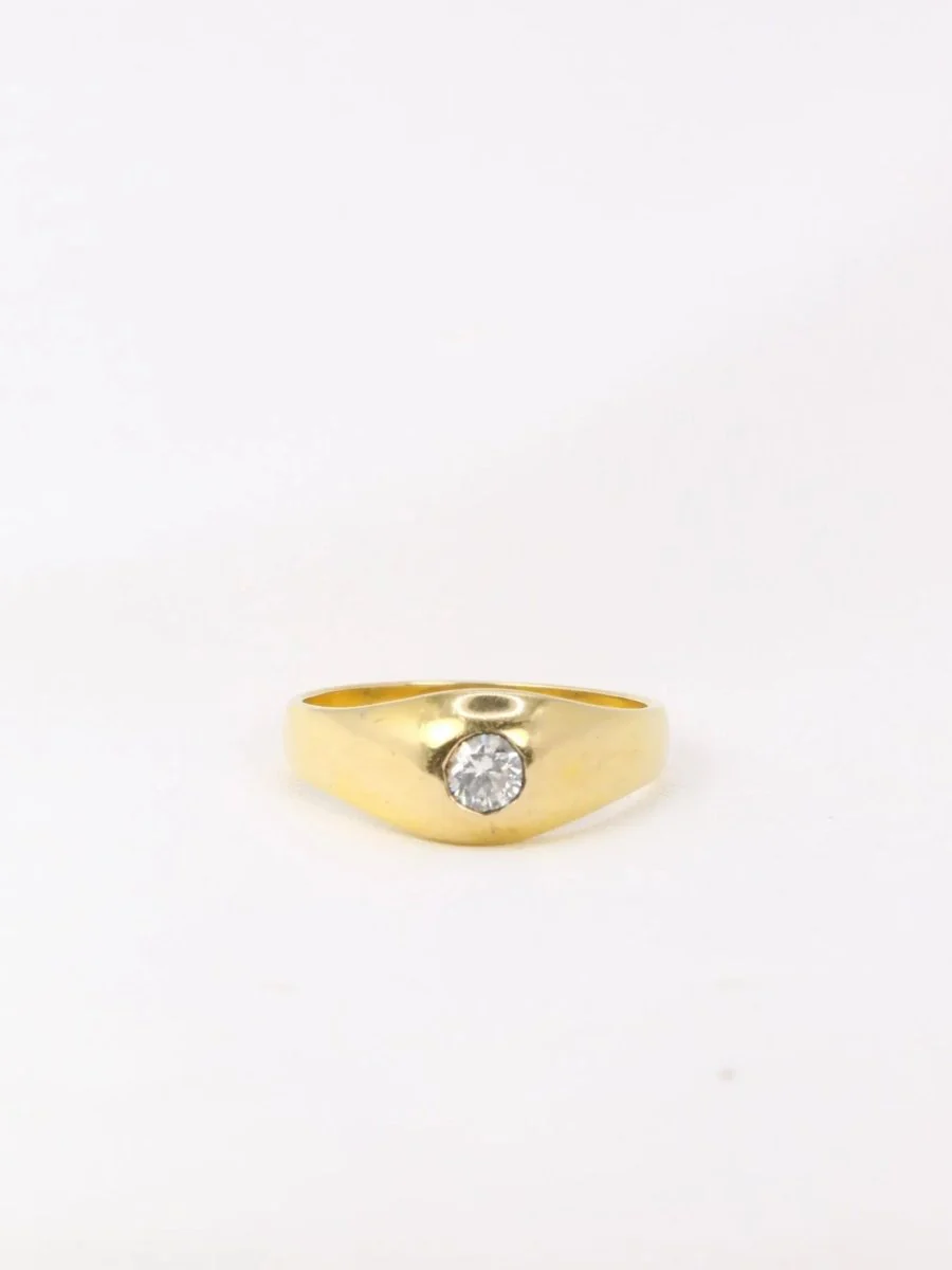 Bague jonc anglais en or et diamant 0,15ct