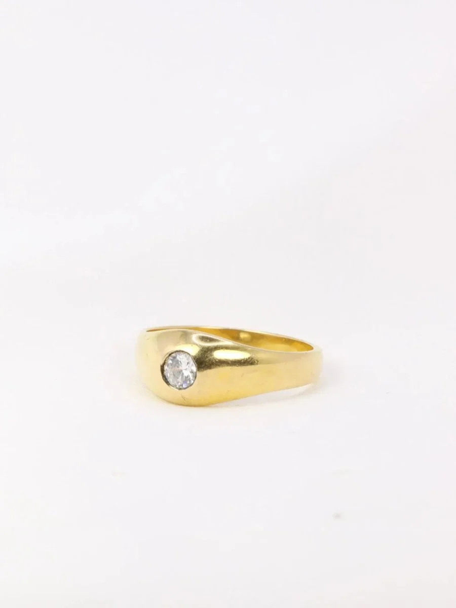 Bague jonc anglais en or et diamant 0,15ct - Image 3